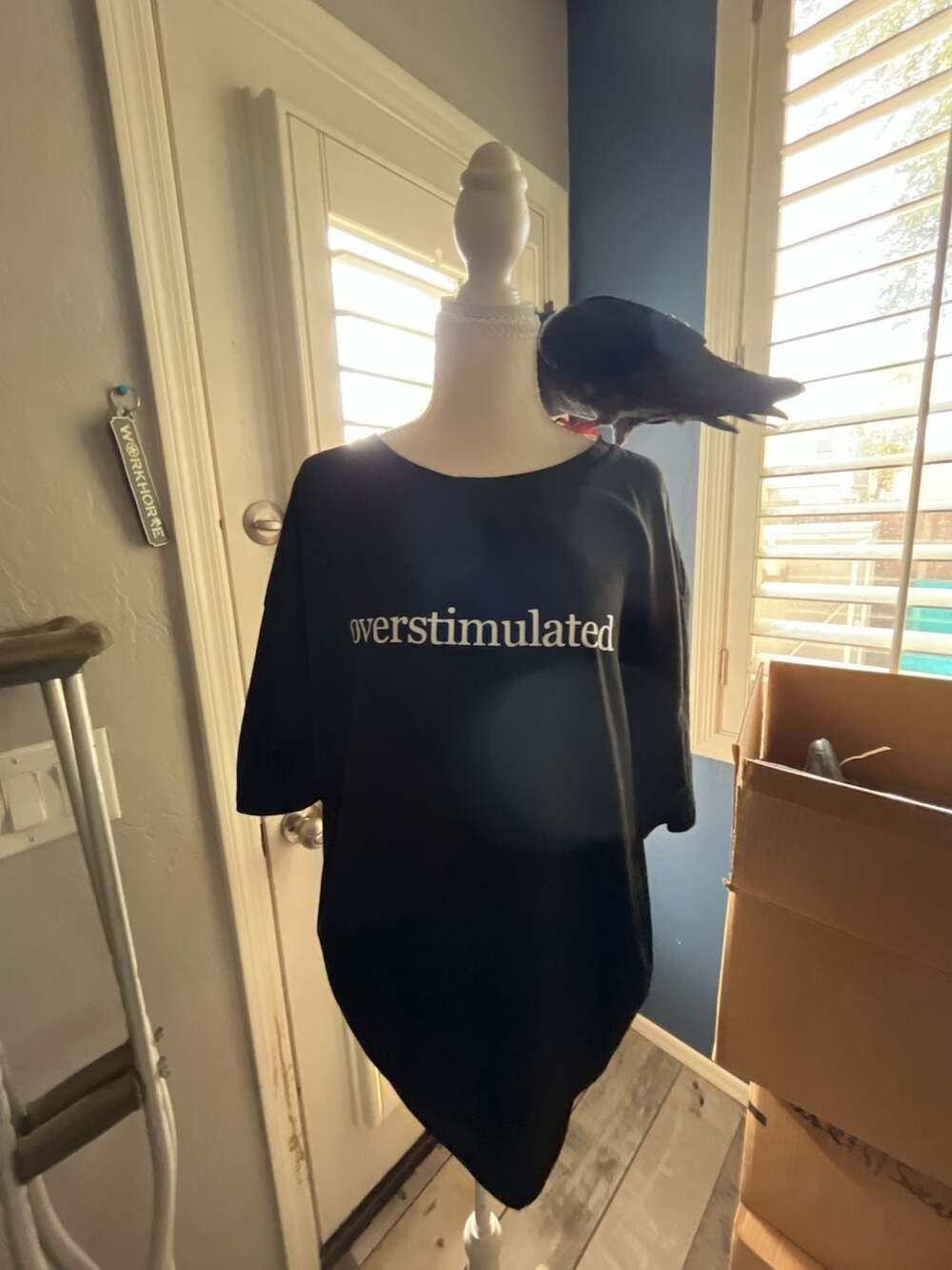 Shein Overstimulated Black Graphic T-Shirt